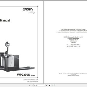 Crown Electric Pallet WP2300S Series Parts Manual 1