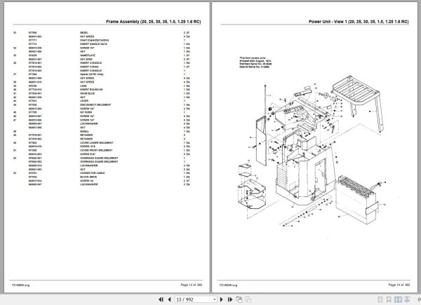 Crown Forklift 25RC 30RC 35RC 40RC Parts Manual 2