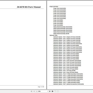Crown Forklift 30RS 40RS 50RS Parts Manual 1