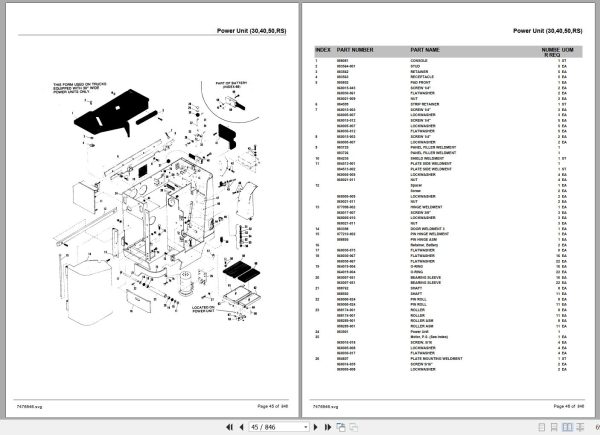Crown Forklift 30RS 40RS 50RS Parts Manual 2