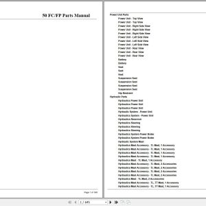 Crown Forklift 50FC 50FP Parts Manual 1
