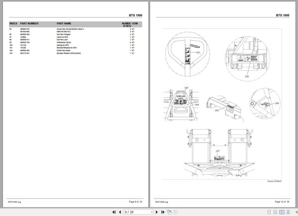 Crown Forklift BTS1000 Parts Manual 2