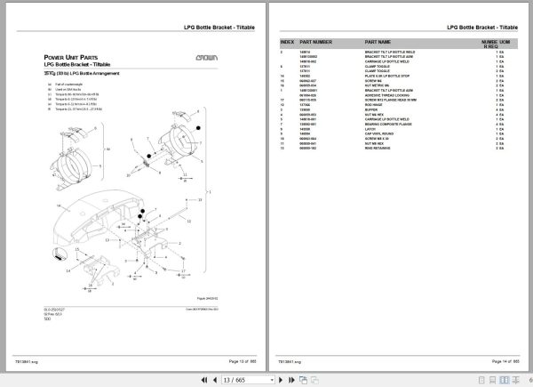 Crown Forklift C 5 Cushion Engine 4024AN25 Parts Manual 2
