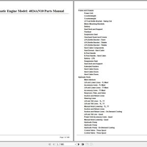 Crown Forklift C 5 Pneumatic Engine 4024AN10 Parts Manual 1