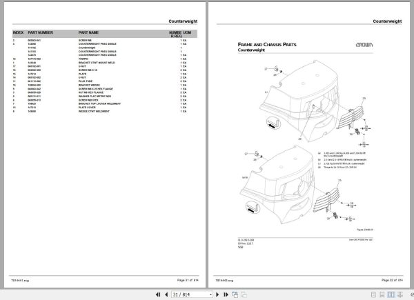 Crown Forklift C 5 Pneumatic Engine 4024AN25 Parts Manual 2
