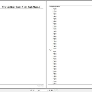 Crown Forklift C G Cushion 5 Series 7 12K Parts Manual 1