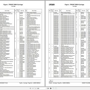 Crown Forklift CB25X7 CB30X7 CB35X7 PLUS Front End Carriage Parts Manual 1