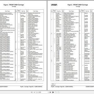 Crown Forklift CG20E7 CG25E7 CG30E7 CG33E7 CG35EC7 Front End Carriage Parts Manual 1