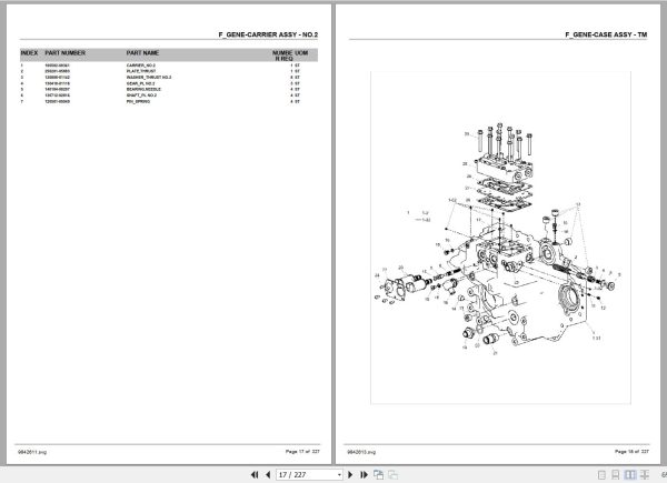 Crown Forklift CGC15S 9 CGC18S 9 CGC20SC 9 Engine GCT 2.5L Parts Manual 2