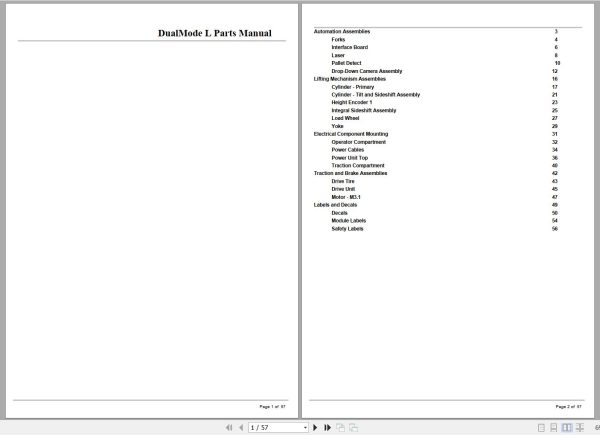 Crown Forklift DualMode L Parts Manual 1