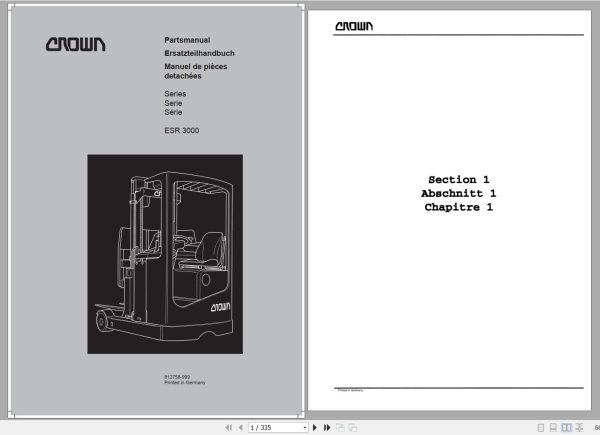 Crown Forklift ESR3000 Series Parts Manual 1