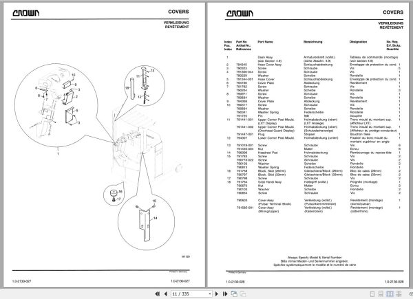 Crown Forklift ESR3000 Series Parts Manual 2