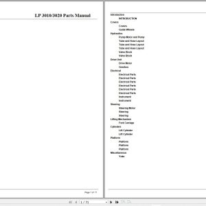 Crown Forklift LP3010 LP3020 Parts Manual 1