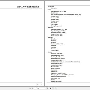 Crown Forklift MPC3000 Parts Manual 1