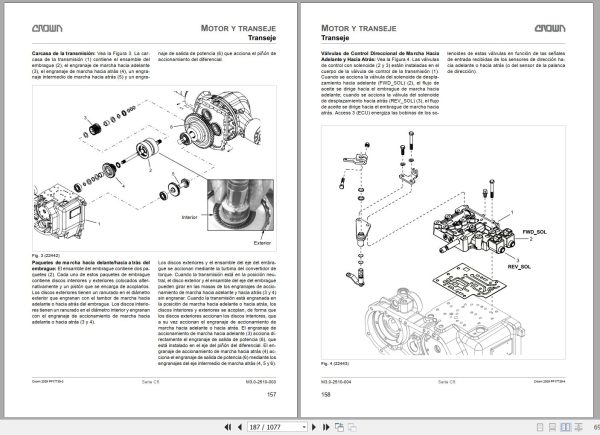 Crown Forklift Pneumatic Internal Combustion Series Service and Parts Manual ES 2