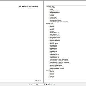 Crown Forklift RC5500 Parts Manual 1