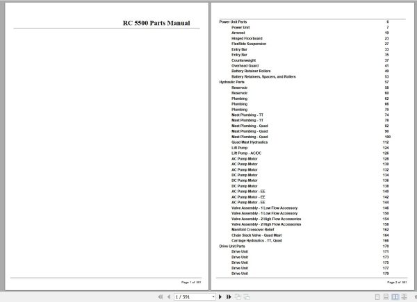 Crown Forklift RC5500 Parts Manual 1