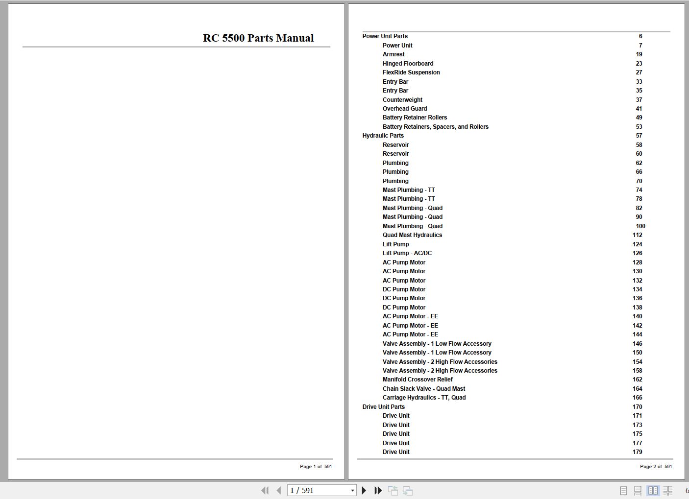 Crown Forklift RC5500 Parts Manual 1