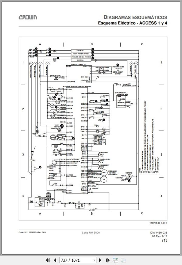Crown Forklift RM600 RMD6000 Series Service and Parts Manual ES 3