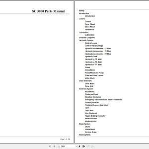 Crown Forklift SC3000 Parts Manual 1