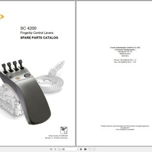 Crown Forklift SC4200 Fingertip Control Levers Parts Manual 1