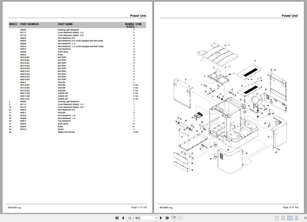 Crown Forklift TS 1st Generation Prior to 1989 Parts Manual 2
