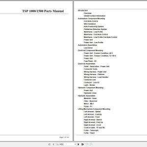 Crown Forklift TSP1000 TSP5000 Parts Manual 1