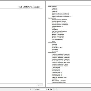 Crown Forklift TSP6000 Parts Manual 1