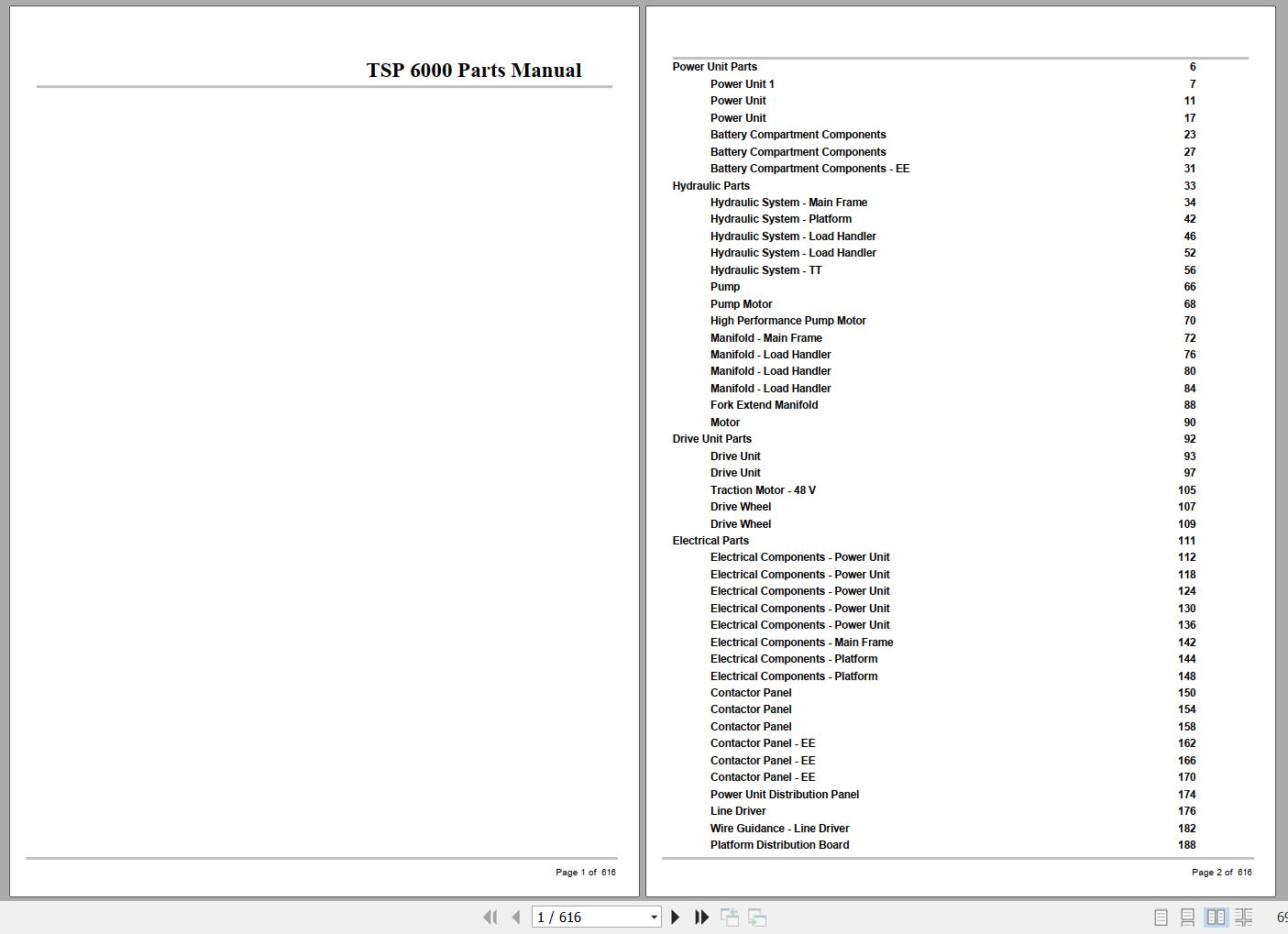Crown Forklift TSP6000 Parts Manual 1