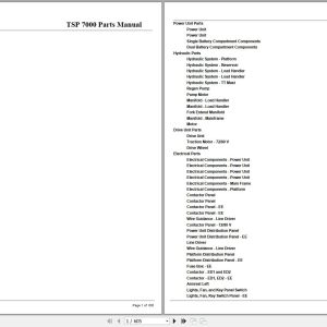 Crown Forklift TSP7000 Parts Manual 1