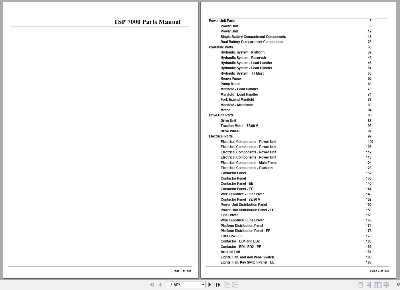 Crown Forklift TSP7000 Parts Manual 1