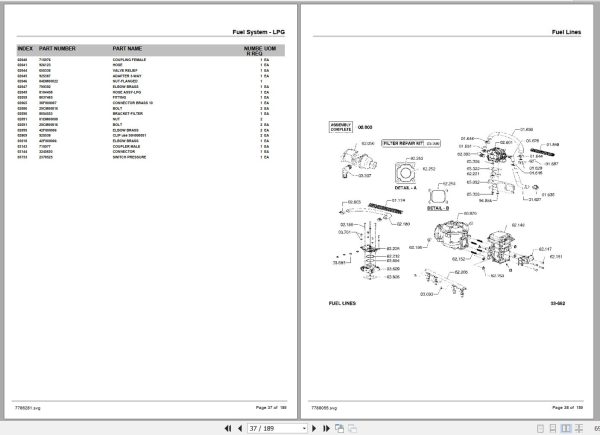 Crown Forklift V47 LPG Cushion Lot 9895 Hamech Parts Manual 2