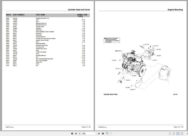 Crown Forklift V47 LPG Cushion Lot 9953 Hamech Parts Manual 2