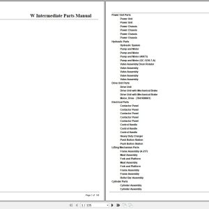 Crown Forklift W Intermediate Parts Manual 1