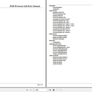 Crown Hand Pallet Jack PTH50 Scissor Lift Parts Manual 1