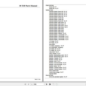 Crown Narrow Aisle Turret Truck 30TSP Parts Manual 1