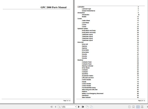 Crown Order Picker GPC2000 Parts Manual 1