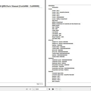 Crown Order Picker GPC3000QPR 5A416980 5A999999 Parts Manual 1