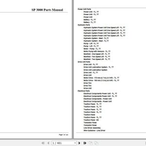 Crown Order Picker SP3000 Parts Manual 1