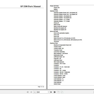Crown Order Picker SP3200 Parts Manual 1
