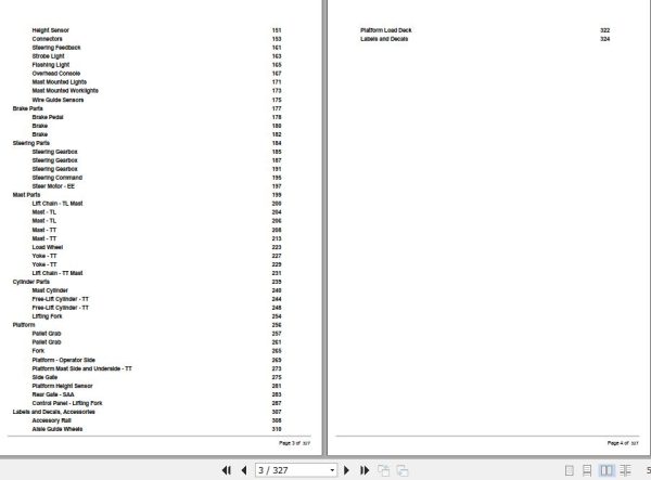 Crown Order Picker SP3400 3 Wheel Parts Manual 1