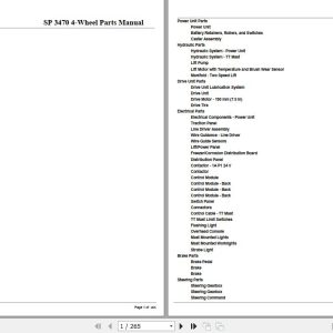 Crown Order Picker SP3470 4 Wheel Parts Manual 1