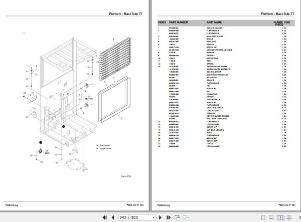 Crown Order Picker SP3570 4 Wheel Parts Manual 2