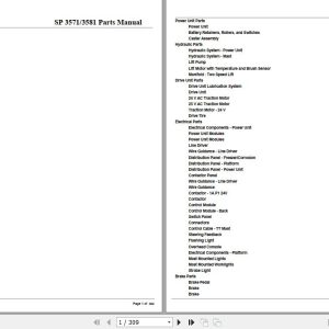 Crown Order Picker SP3571 SP 3581 Parts Manual 1
