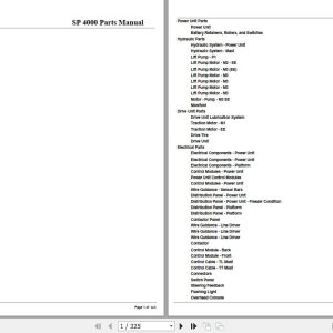 Crown Order Picker SP4000 Parts Manual 1