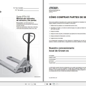 Crown Pallet PTH50 Series Service and Parts Manual ES 1