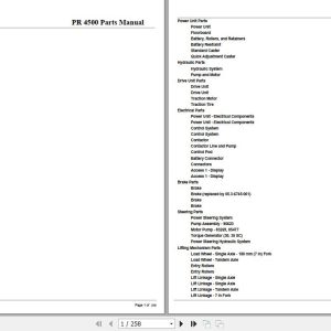 Crown Pallet Truck PR4500 Parts Manual 1