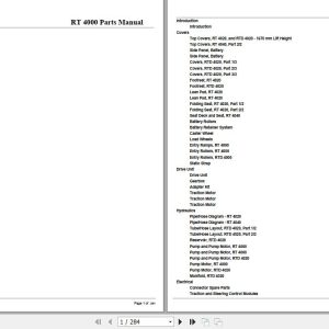 Crown Pallet Truck RT4000 Parts Manual 1