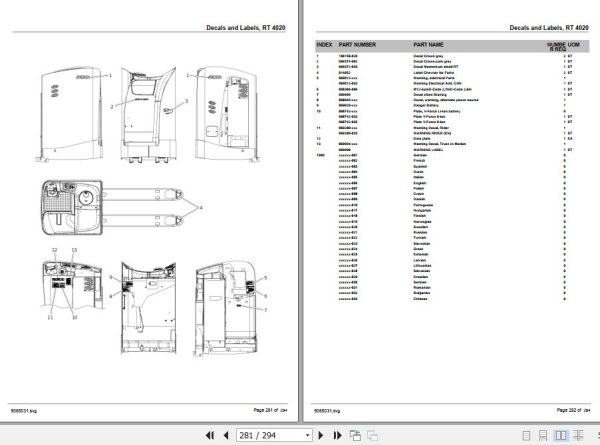 Crown Pallet Truck RT4000 RTD4000 Parts Manual 2