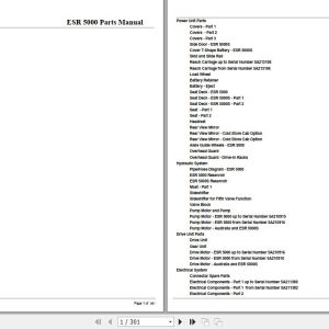 Crown Reach Truck ESR 5000 Parts Manual 1